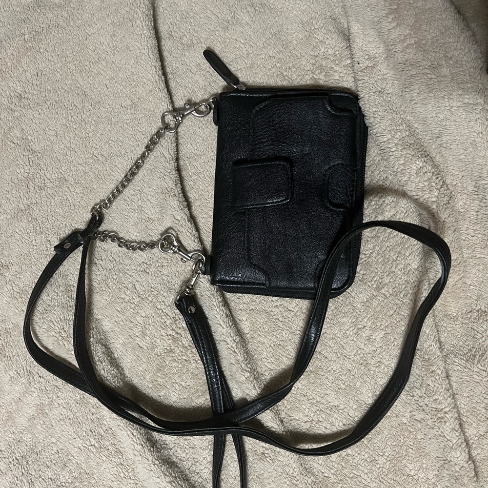 Chic Black Leather Crossbody Bag